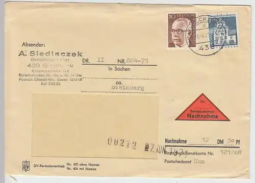 (B995) Bedarfsbrief Nachnahme BUND 1971