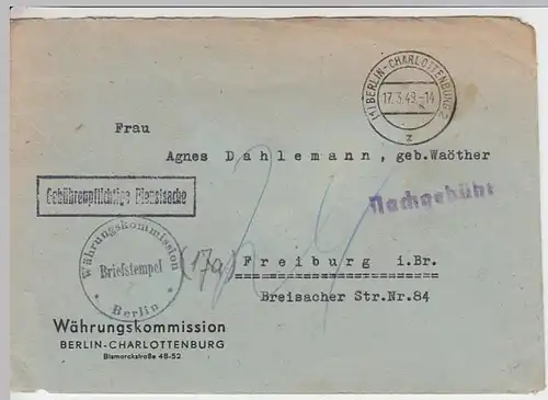(B991) Bedarfsbrief Alliierte Besetzung 1949