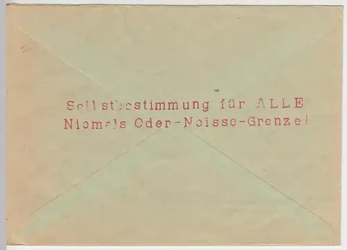 (B971) Bedarfsbrief BUND Förderungswerk d. Sudetendt. Jugend B-Württ. e.V. 1961