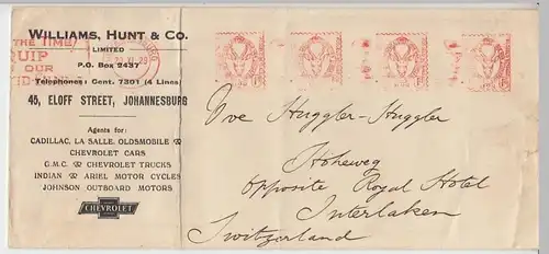 (B950) Bedarfsbrief Südafrika, 1929