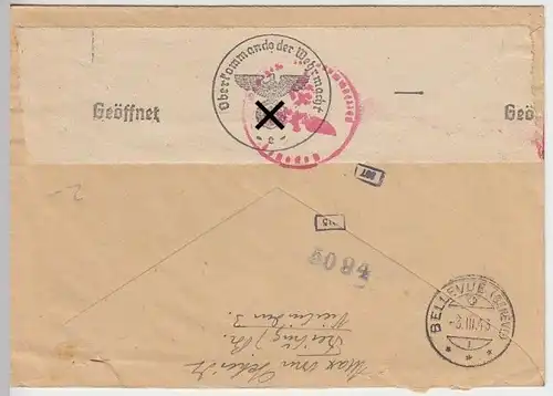 (B883) Bedarfsbrief DR, R-Brief, Stempel Freiburg (Breisgau) 7, 1943