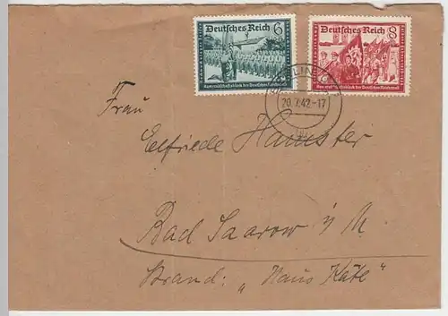 (B864) Bedarfsbrief DR, Stempel Berlin O 17, 1942