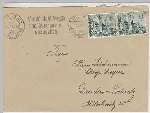 (B848) Bedarfsbrief DR, Stempel Leipzig C 1, 1940