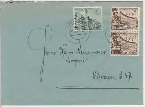 (B847) Bedarfsbrief DR, Stempel Dresden A 21, 1940