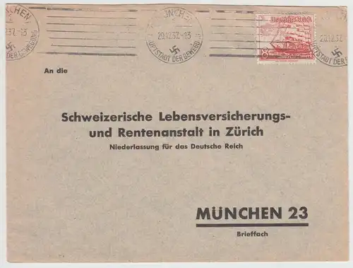 (B839) Bedarfsbrief DR, Stempel München, 1937