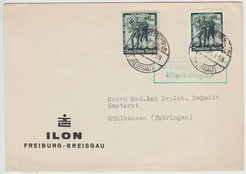 (B832) Bedarfsbrief DR, Fa. Ilon Freiburg (Breisgau), 1938