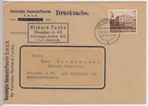 (B807) Bedarfsbrief DR, Fa. Vereinigte Sauerstoffwerke Berlin Vertret., 1941
