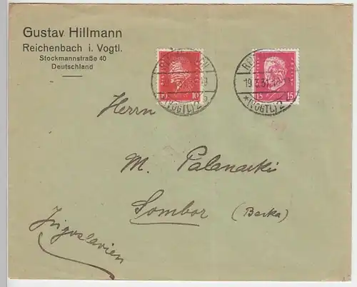 (B774) Bedarfsbrief DR, Gustav Hillmann, Reichenbach i. Vogtl., 1931