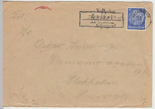 (B748) Bedarfsbrief DR, Stempel Wesermünde, geöffnet, 1940