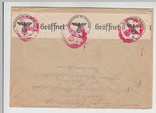 (B748) Bedarfsbrief DR, Stempel Wesermünde, geöffnet, 1940