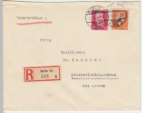 (B764) Bedarfsbrief DR, R-Brief, Stempel Berlin N, 1929