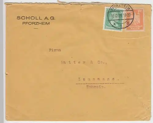 (B724) Bedarfsbrief DR, Firma Scholl A.G., Pforzheim 1928