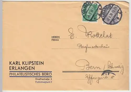 (B704) Bedarfsbrief DR, Karl Klipstein, Erlangen 1939