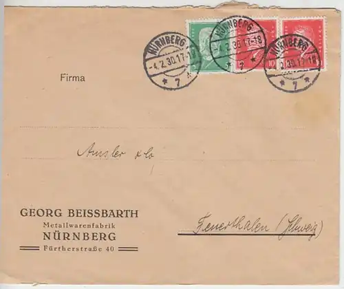 (B699) Bedarfsbrief DR, Georg Beissbarth, Nürnberg 1930