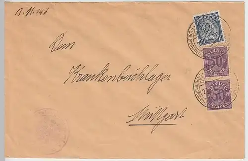 (B649) Bedarfsbrief DR 1922, Versorgungsamt Bad Mergentheim