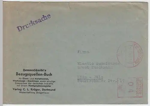 (B596) Bedarfsbrief Bund 1952, Freistempel, Firmenumschlag
