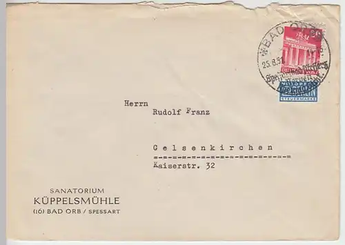 (B591) Bedarfsbrief Alliierte Besetzung 1951, Firmenumschlag