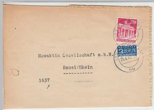 (B574) Bedarfsbrief Alliierte Besetzung 1949, Verkehrs-Kredit-Bank Köln