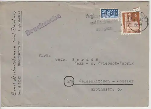 (B571) Bedarfsbrief Alliierte Besetzung 1949, Firmenumschlag