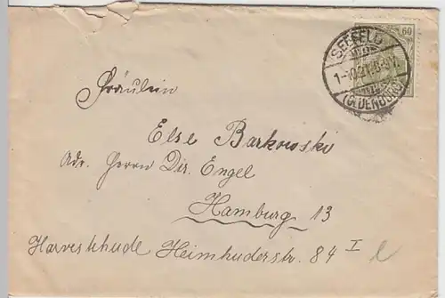 (B371) Bedarfsbrief DR 1921, Mi 147 II