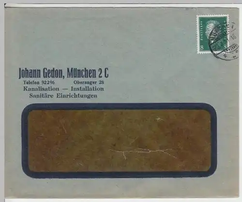 (B305) Bedarfsbrief Johann Gedon München DR 1931 Mi 412