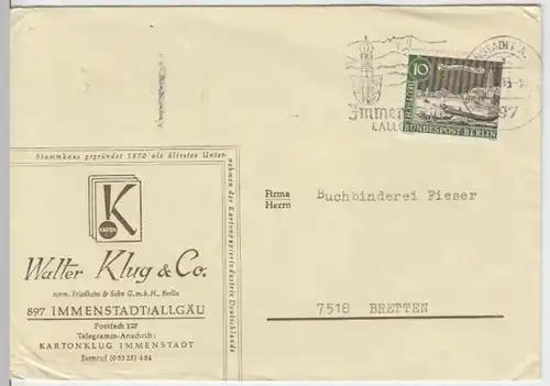 (B221) Bedarfsbrief DBP 1965 Mi 219, Walter Klug & Co. Immenstadt