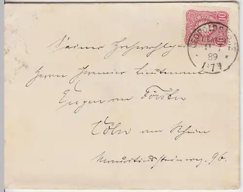 (B115) Bedarfsbrief 1889 Mi 41