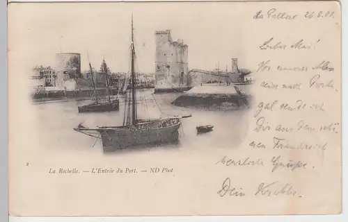 (90574) AK La Rochelle, L'Entrée du Port, 1901