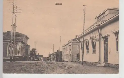 (114984) AK Tornio, Finnland, Pankki, Bank, Straßenansicht, vor 1945