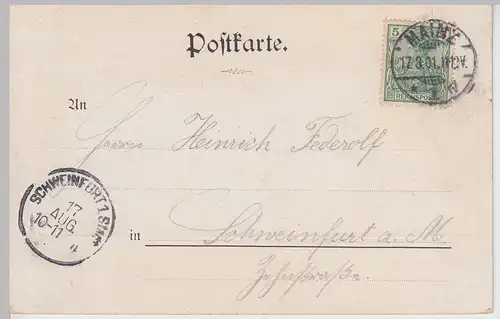 (114824) AK Gruss aus Bingen, Totale 1901