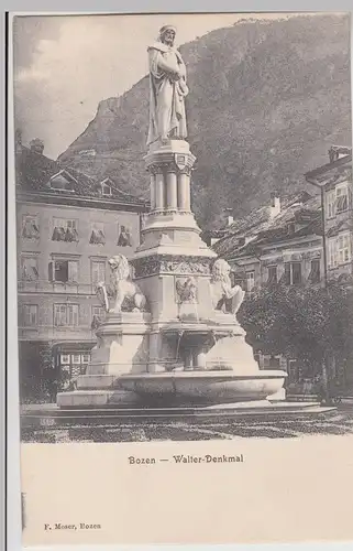 (114137) AK Bozen, Bolzano, Südtirol, Walter Denkmal, vor 1945