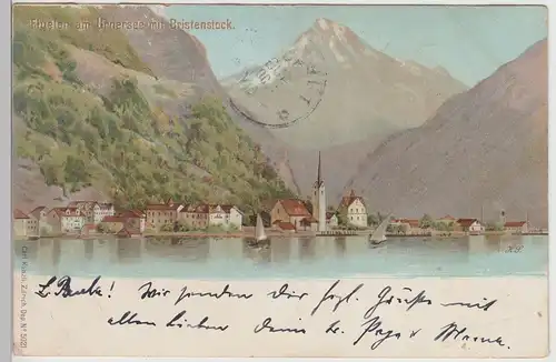 (113980) AK Flüelen, Urnersee, Bristenstock 1900