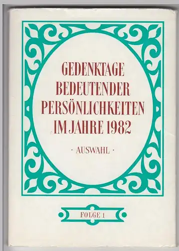 (110801) 12 Karten in Hülle, Gedenktage bed. Persönlichk.i. Jahre 1882, DDR 1981