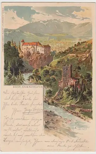 (105087) AK Bolzano, Bozen, Ried u. Runkelstein, 1899