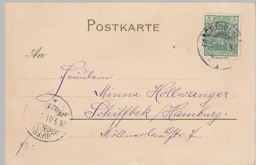 (104917) AK Fröhliche Pfingsten, Alm-Mädel winkt von Berghütte, 1901