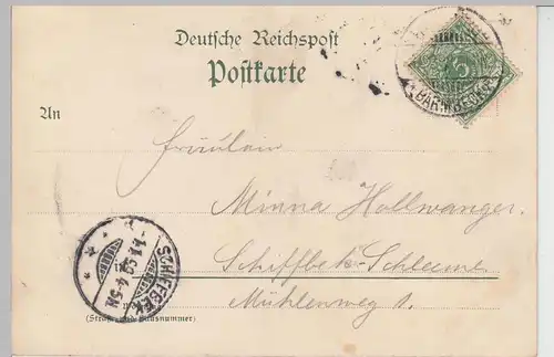 (104914) AK Sylvester-Orakel, Damen beim "Bleigießen" 1899