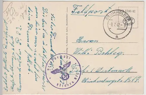 (104396) AK Burg Frauenburg bei Baumholder, Feldpost 1942