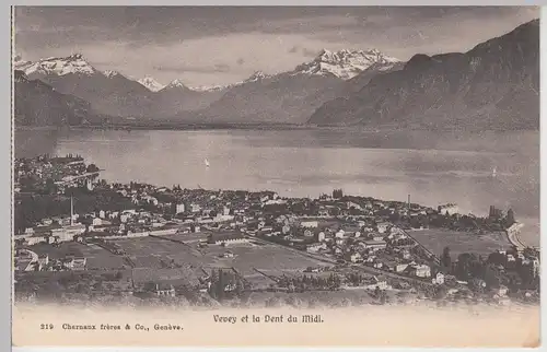 (104005) AK Vevey et la Dent du Midi, vor 1945
