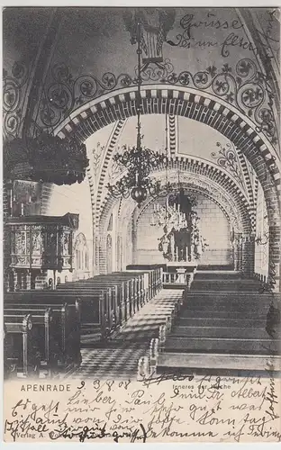 (103823) AK Apenrade, Åbenrå, Kirche, Nicolaikirche, Inneres 1908