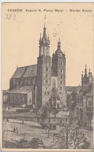 (103801) AK Krakau, Kraków, Kosciół N. Panny Maryi, Feldpost 1914-18
