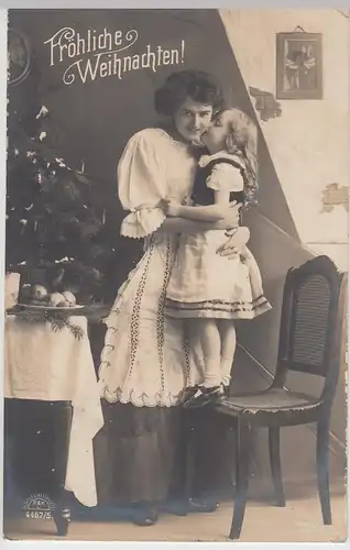 (103658) AK Weihnachten, Mutter und Tochter vor Weihnachtsbaum 1911