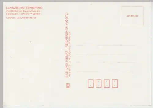 (103041) AK Landwüst, Bauernmuseum, Blockstube, 1988