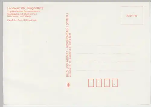 (103039) AK Landwüst, Bauernmuseum, Blockstube, 1988