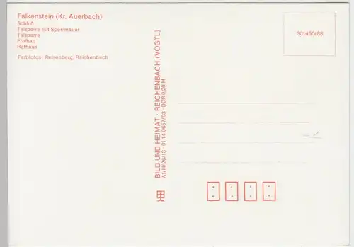 (102450) AK Falkenstein / Vogtl., Mehrbildkarte 1988