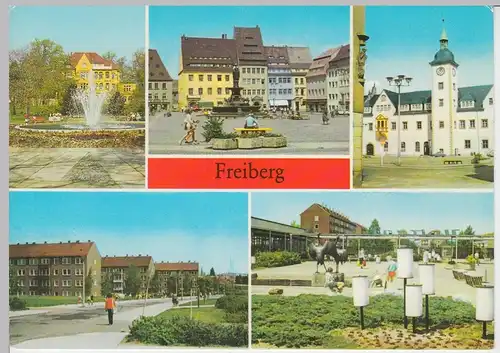 (102363) AK Freiberg, Mehrbildkarte 1987