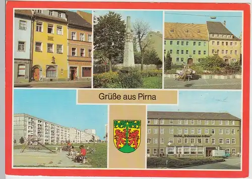 (101907) AK Pirna, Mehrbildkarte 1986