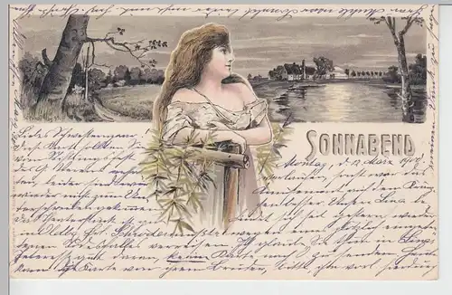 (101684) AK Grußkarte Wochentag "Sonnabend", Litho 1900