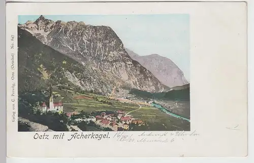 (101616) AK Oetz mit Acherkogel, 1900