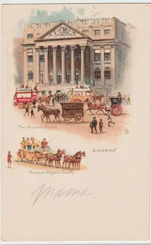 (100729) AK London, The Mansion House, Litho um 1900