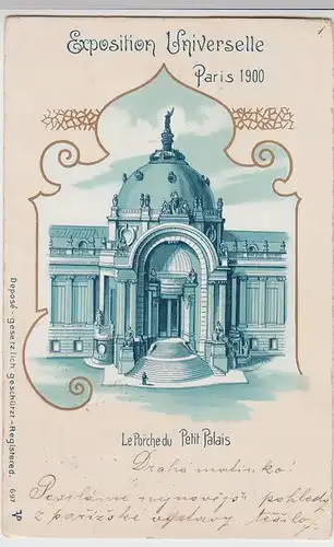 (100703) AK Paris, Exposition Universelle, Le Pouche de Petit Palais, Litho 1900